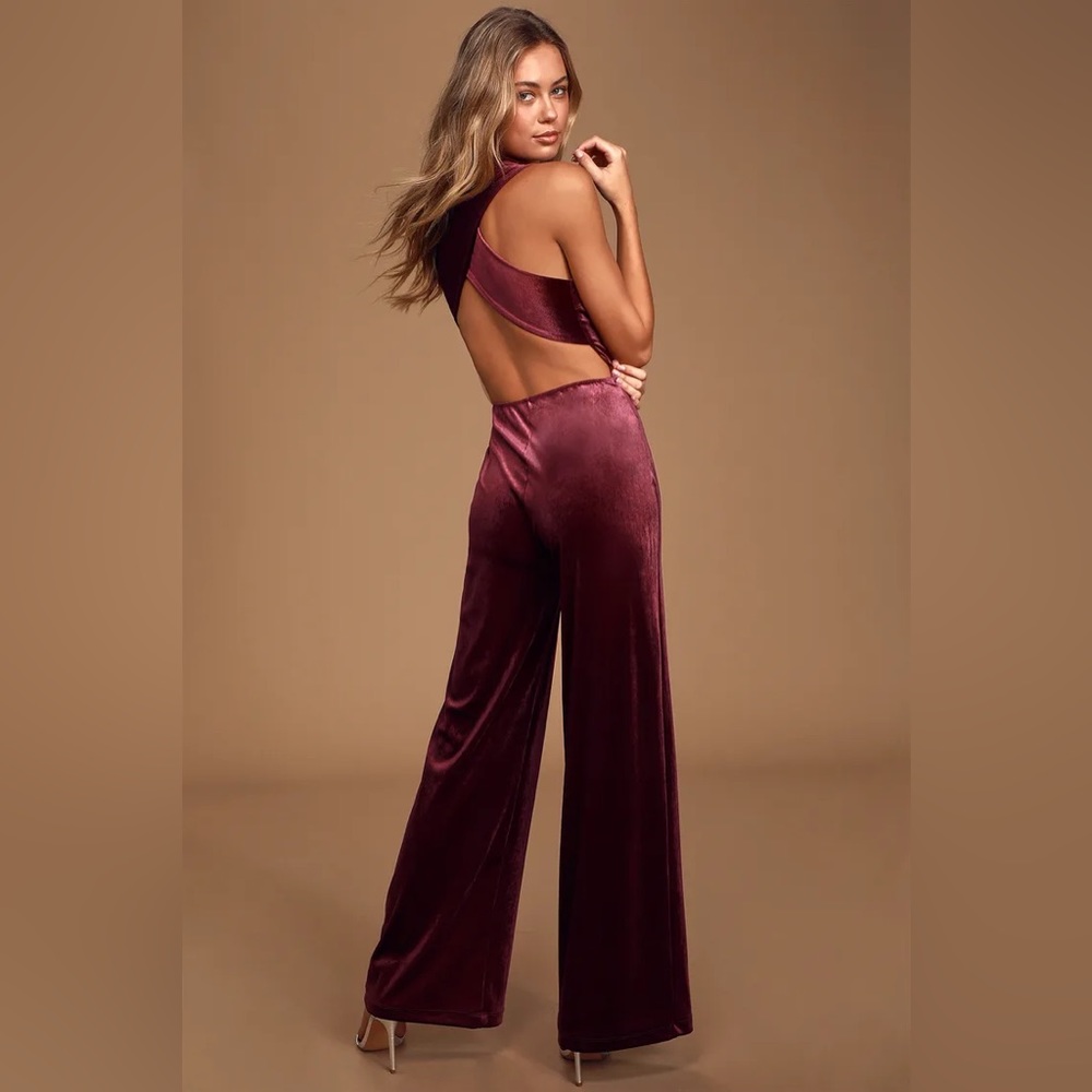 NWT Lulus Velvet Jumpsuit